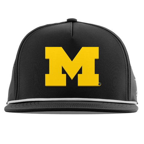 University of Michigan "Michigan Gold Block" Flat 5 Panel Rope Black