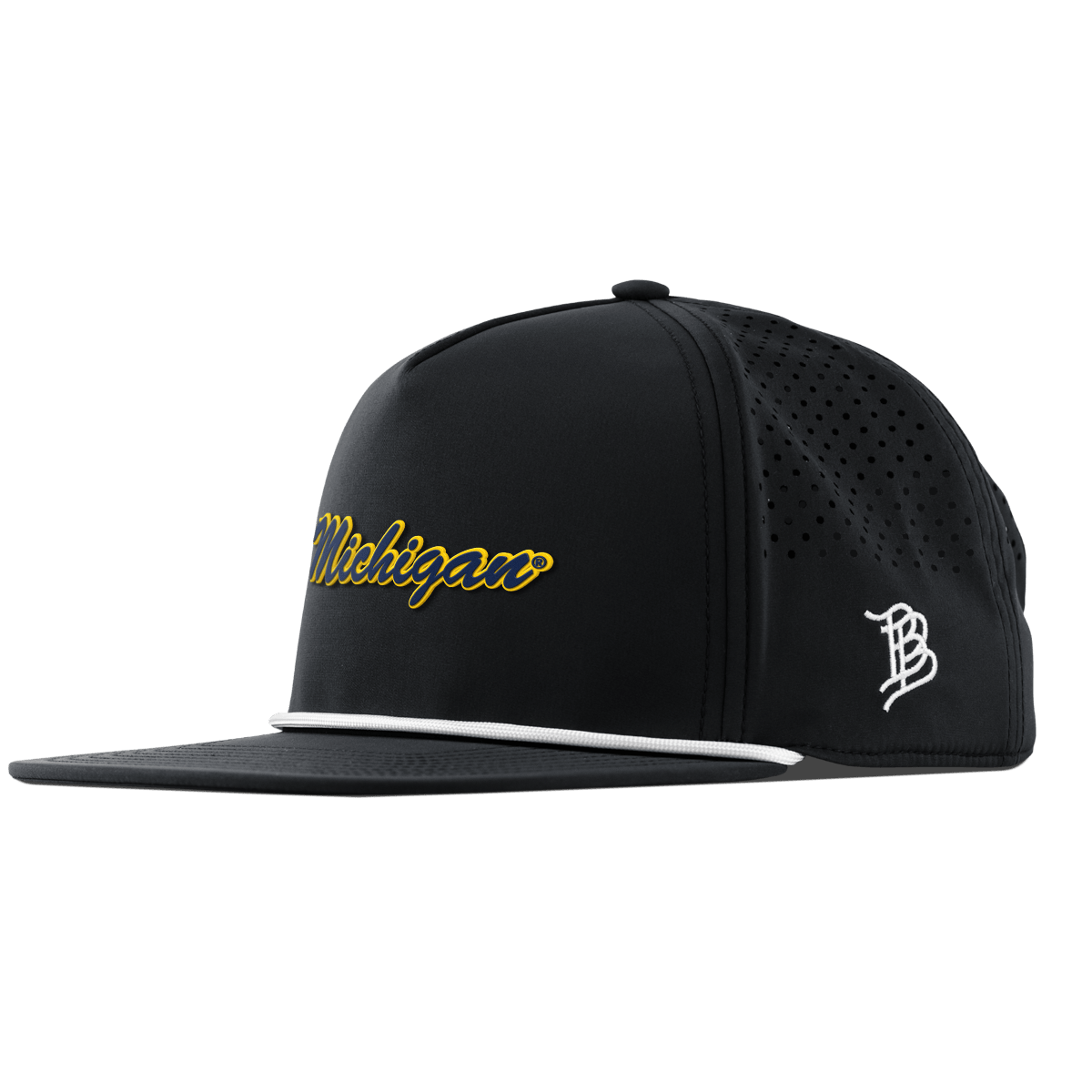 University of Michigan "Michigan Script" Flat 5 Panel Rope Black