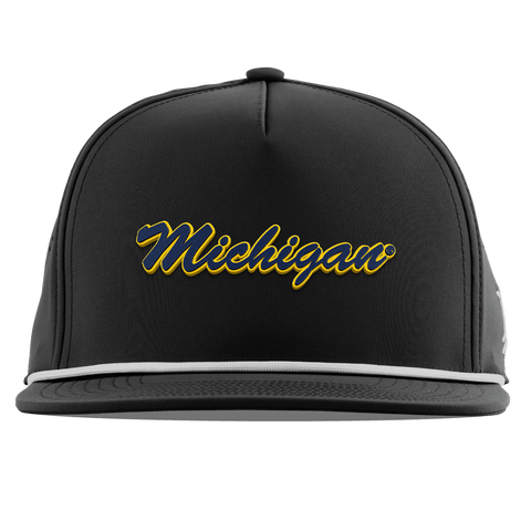 University of Michigan "Michigan Script" Flat 5 Panel Rope Black