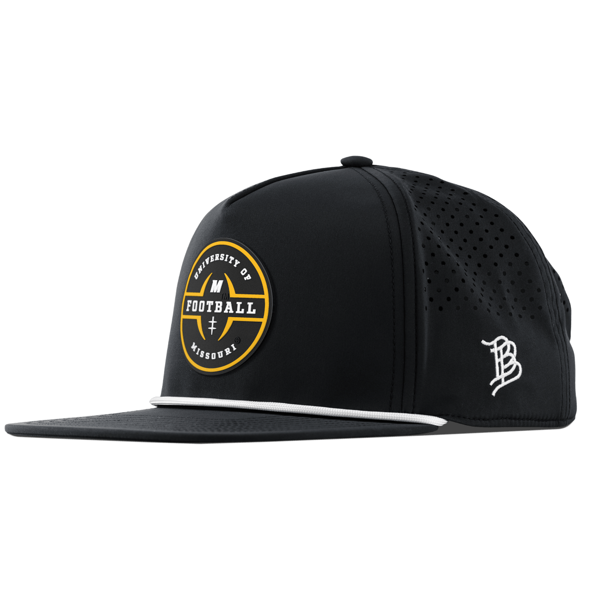 University of Missouri "Mizzou Football" Flat 5 Panel Rope Black