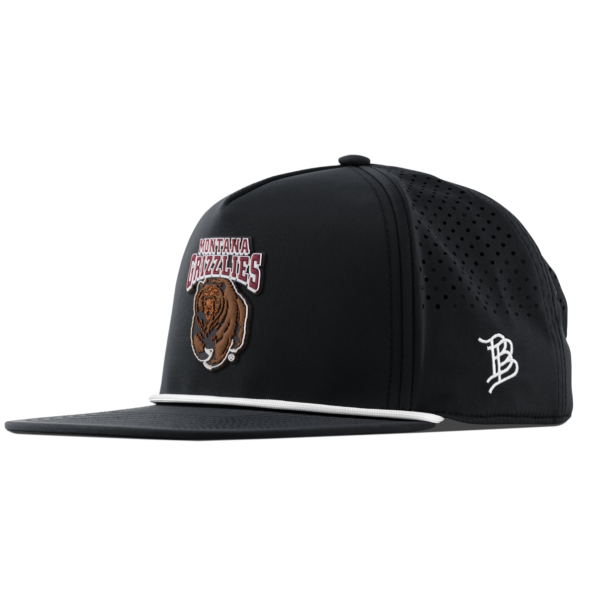 University of Montana "Montana Grizzlies Team Logo" Flat 5 Panel Rope Black
