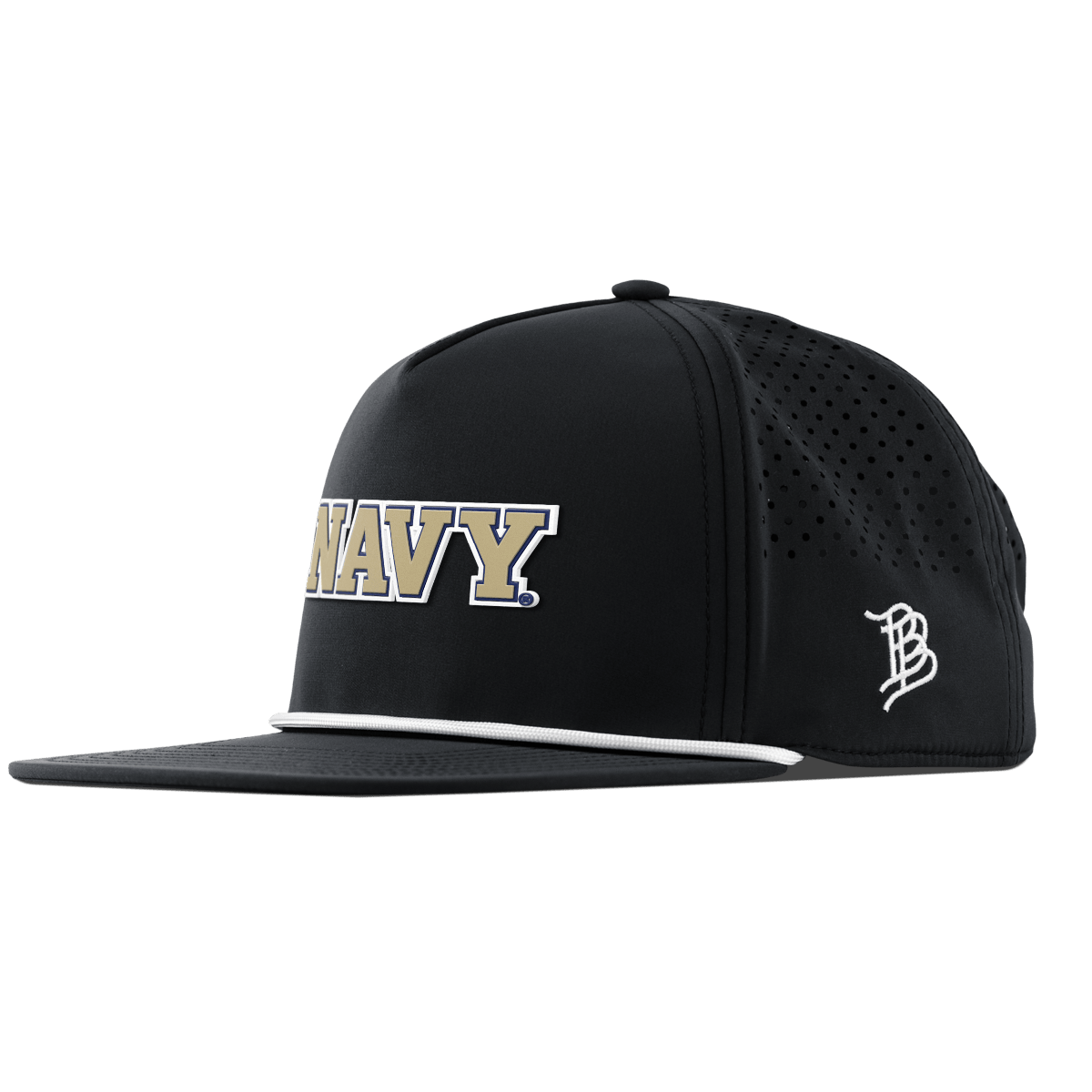 United States Naval Academy "Naval Academy Block" Flat 5 Panel Rope Black
