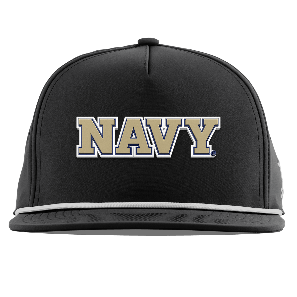 United States Naval Academy "Naval Academy Block" Flat 5 Panel Rope Black