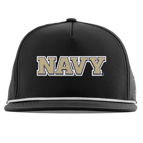United States Naval Academy "Naval Academy Block" Flat 5 Panel Rope Black