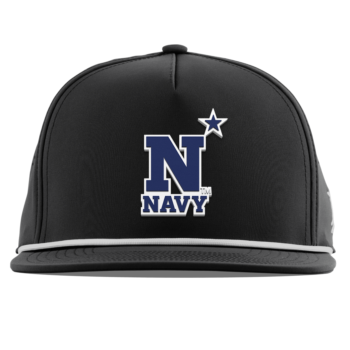 United States Naval Academy "Naval Academy Team Logo Navy" Flat 5 Panel Rope Black