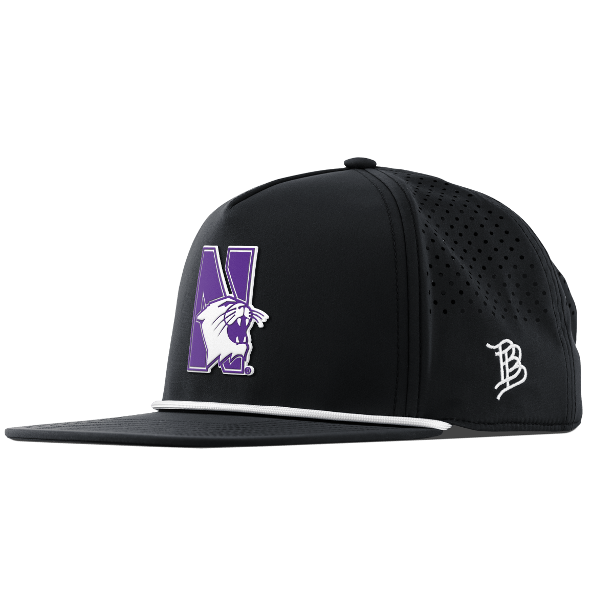 Northwestern University "Northwestern Block Logo" Flat 5 Panel Rope Black