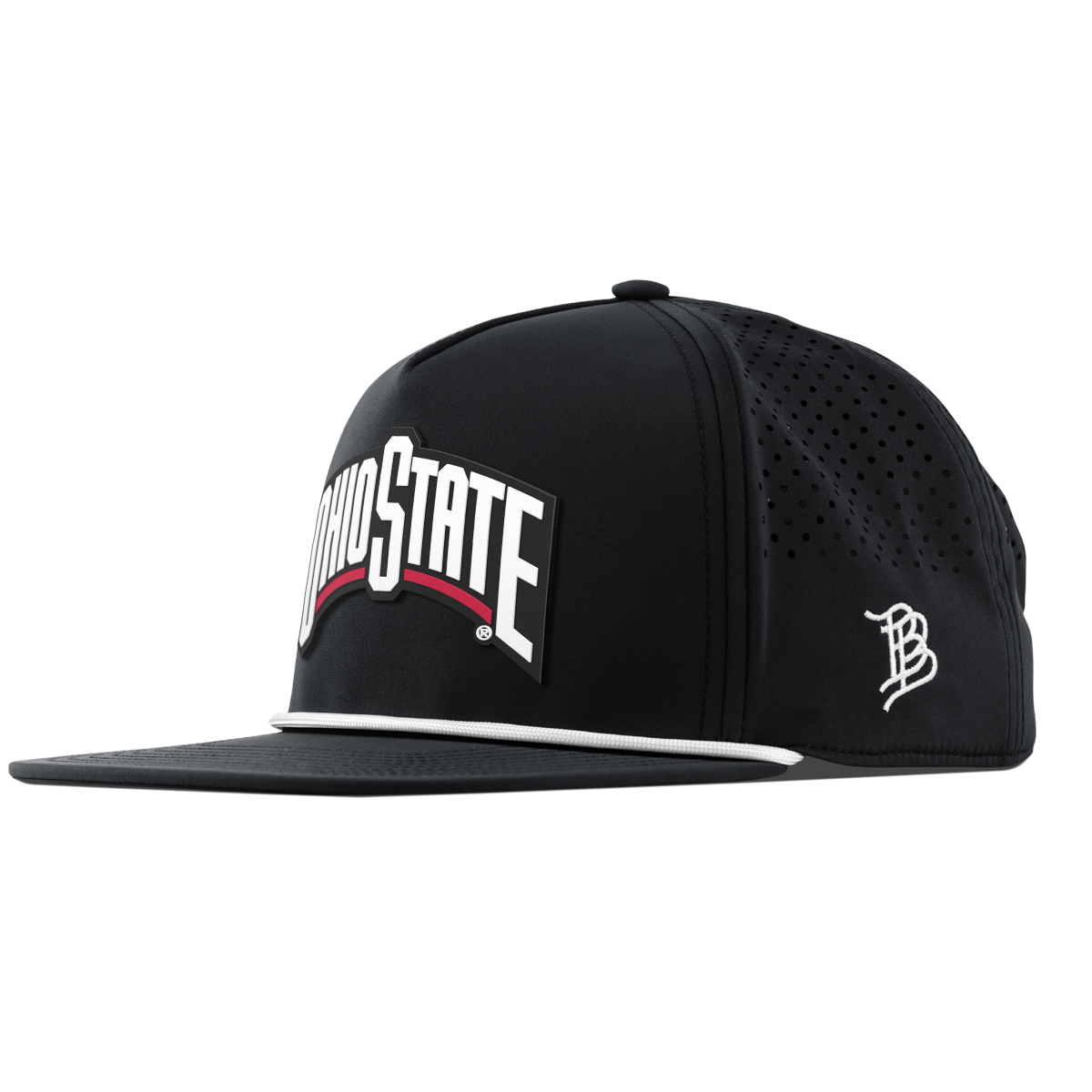 Ohio State University "Ohio State Block" Flat 5 Panel Rope Black 