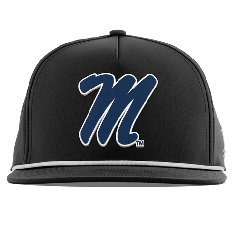 University of Mississippi "Ole Miss Block M Navy" Flat 5 Panel Rope Black