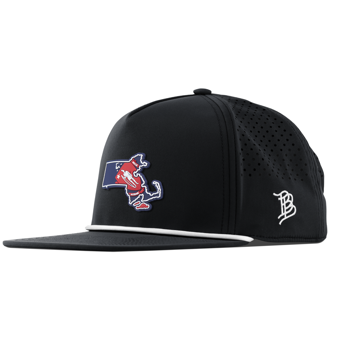 Massachusetts Patriot Series Flat 5 Panel Rope Black