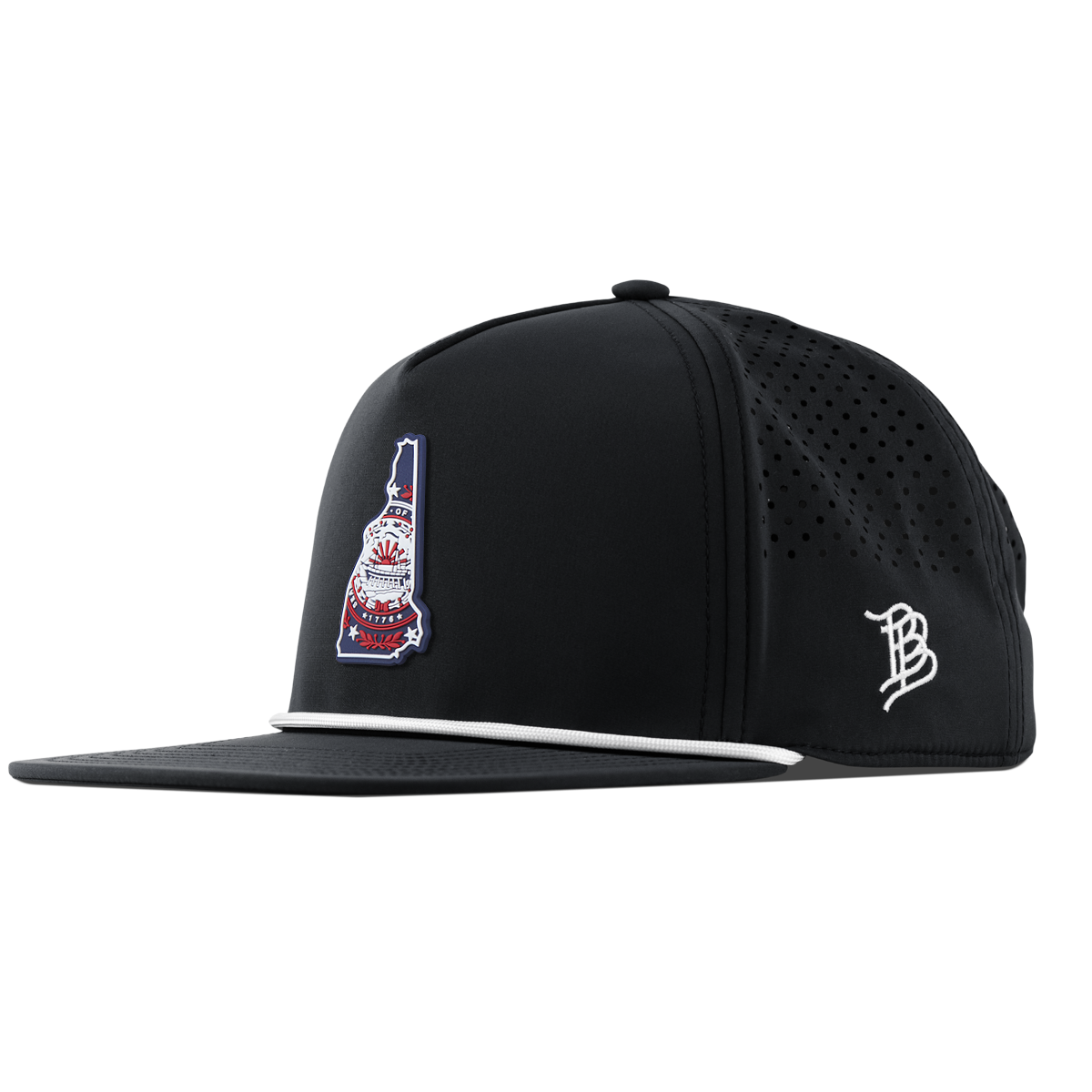 New Hampshire Patriot Series Flat 5 Panel Rope Black