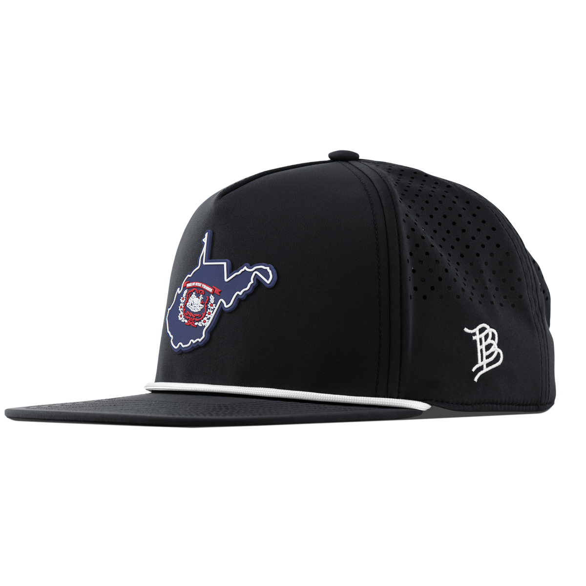West Virginia Patriot Series Flat 5 Panel Rope Black