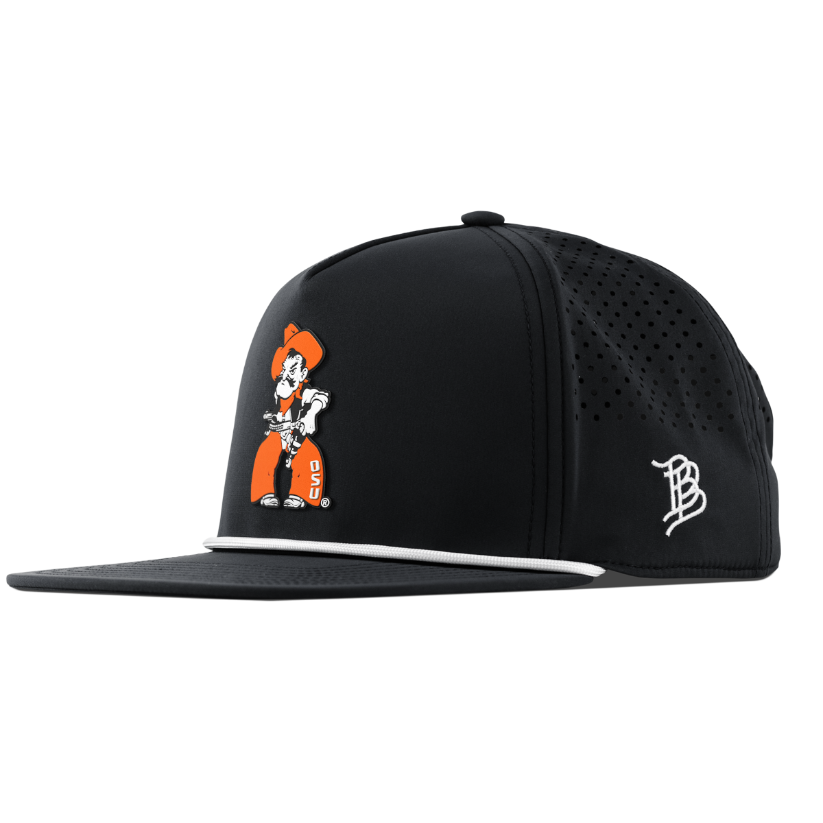 Oklahoma State University "Pistol Pete Quickdraw" Flat 5 Panel Rope Black
