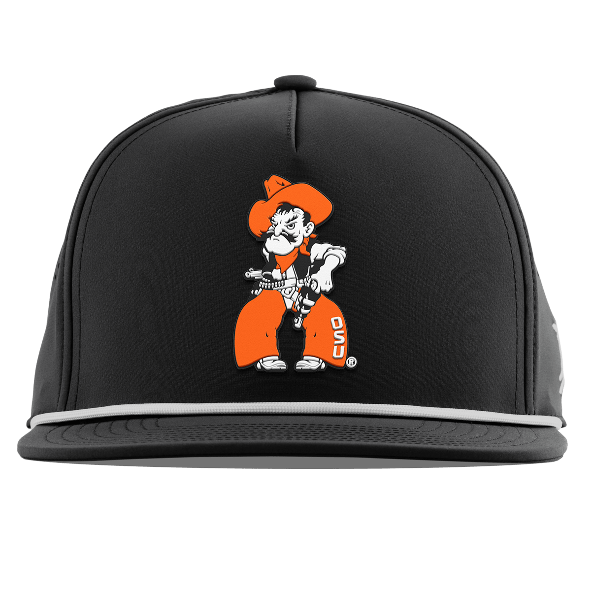 Oklahoma State University "Pistol Pete Quickdraw" Flat 5 Panel Rope Black