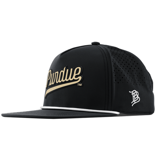 Purdue University "Purdue Script Gold" Flat 5 Panel Rope Black