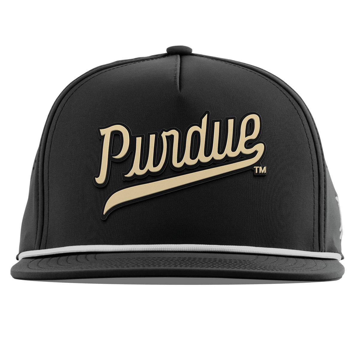 Purdue University "Purdue Script Gold" Flat 5 Panel Rope Black