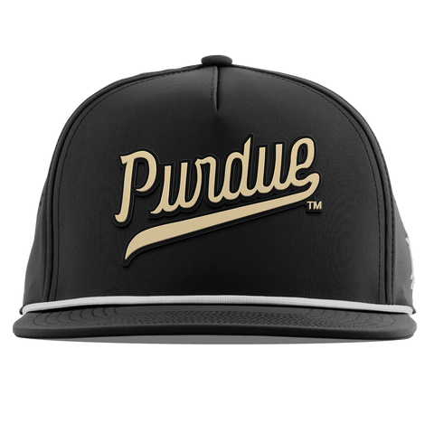 Purdue University "Purdue Script Gold" Flat 5 Panel Rope Black