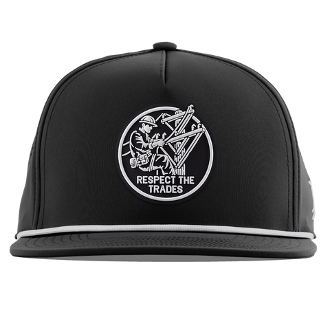 Respect The Trades Lineman Flat 5 Panel Rope Black