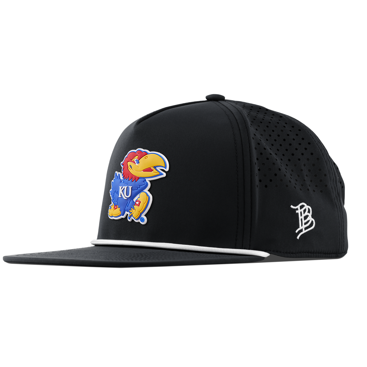 University of Kansas "Rock Chalk Jayhawk" Flat 5 Panel Rope Black