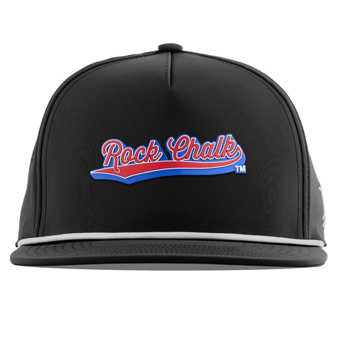 University of Kansas "KU Rock Chalk Red and Blue Script" Flat 5 Panel Rope Black