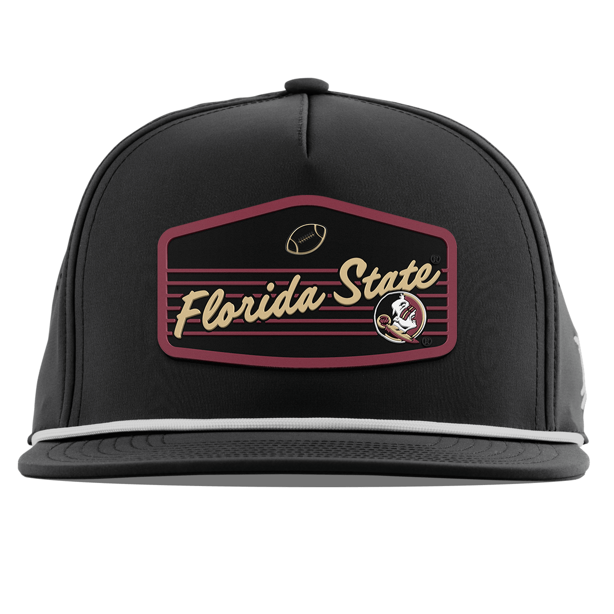Florida State University "Seminole Football" Flat 5 Panel Rope Black