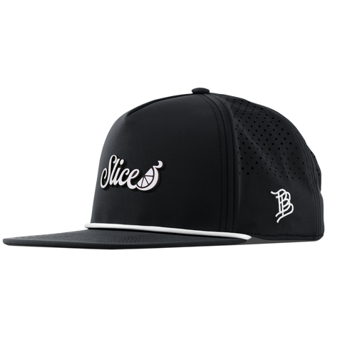 Sliced Script Flat 5 Panel Rope Black