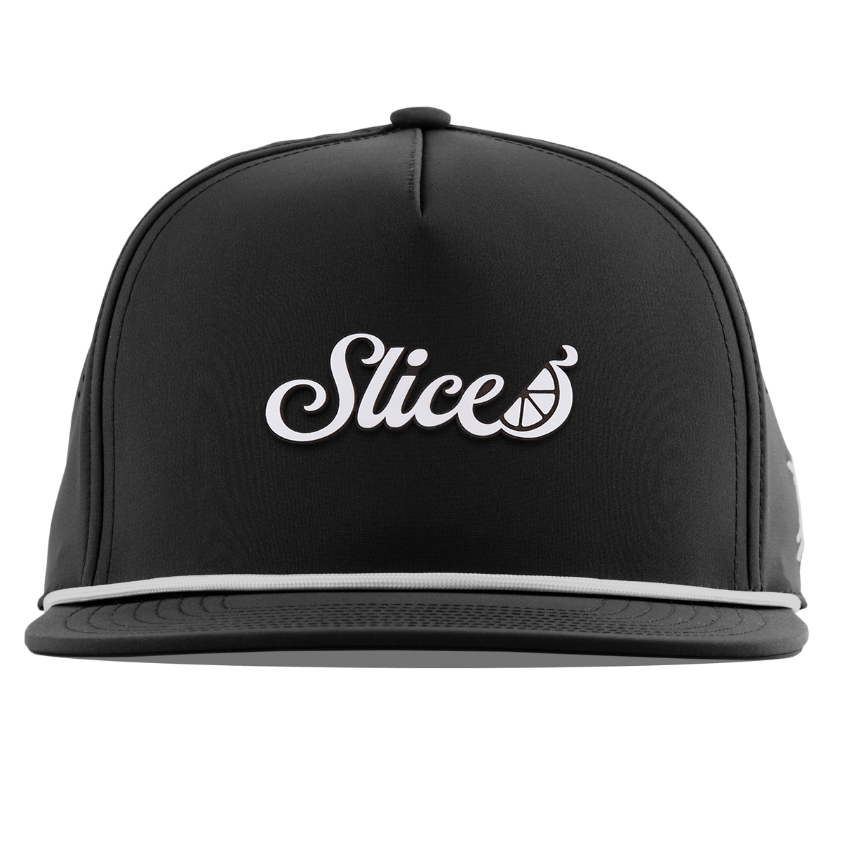 Sliced Script Flat 5 Panel Rope Black