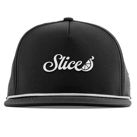 Sliced Script Flat 5 Panel Rope Black