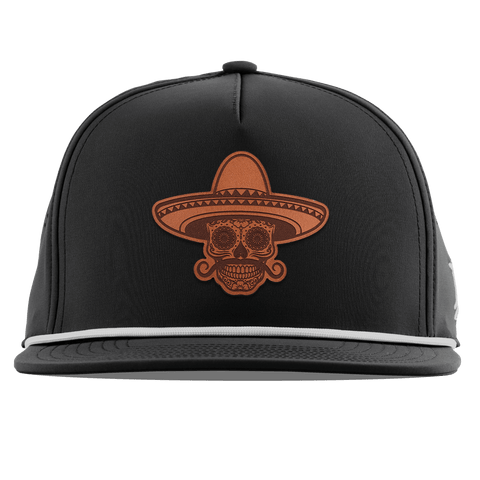 Sombrero Skull Flat 5 Panel Rope Black