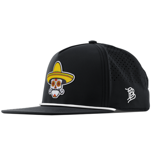 Sombrero Skull PVC Flat 5 Panel Rope Black