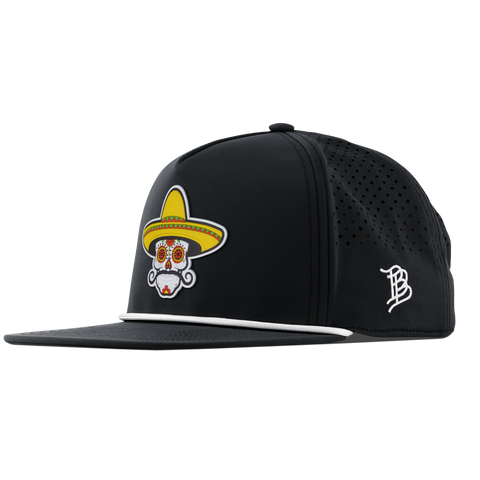 Sombrero Skull PVC Flat 5 Panel Rope Black