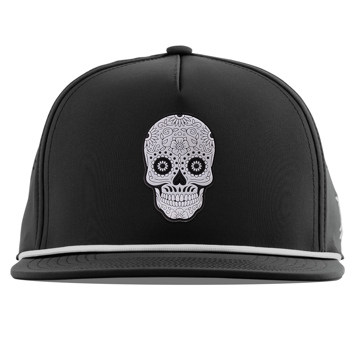 Sugar Skull PVC Flat 5 Panel Rope Black