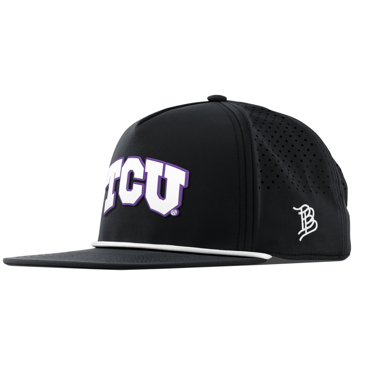 Texas Christian University "TCU Block" Flat 5 Panel Rope Black