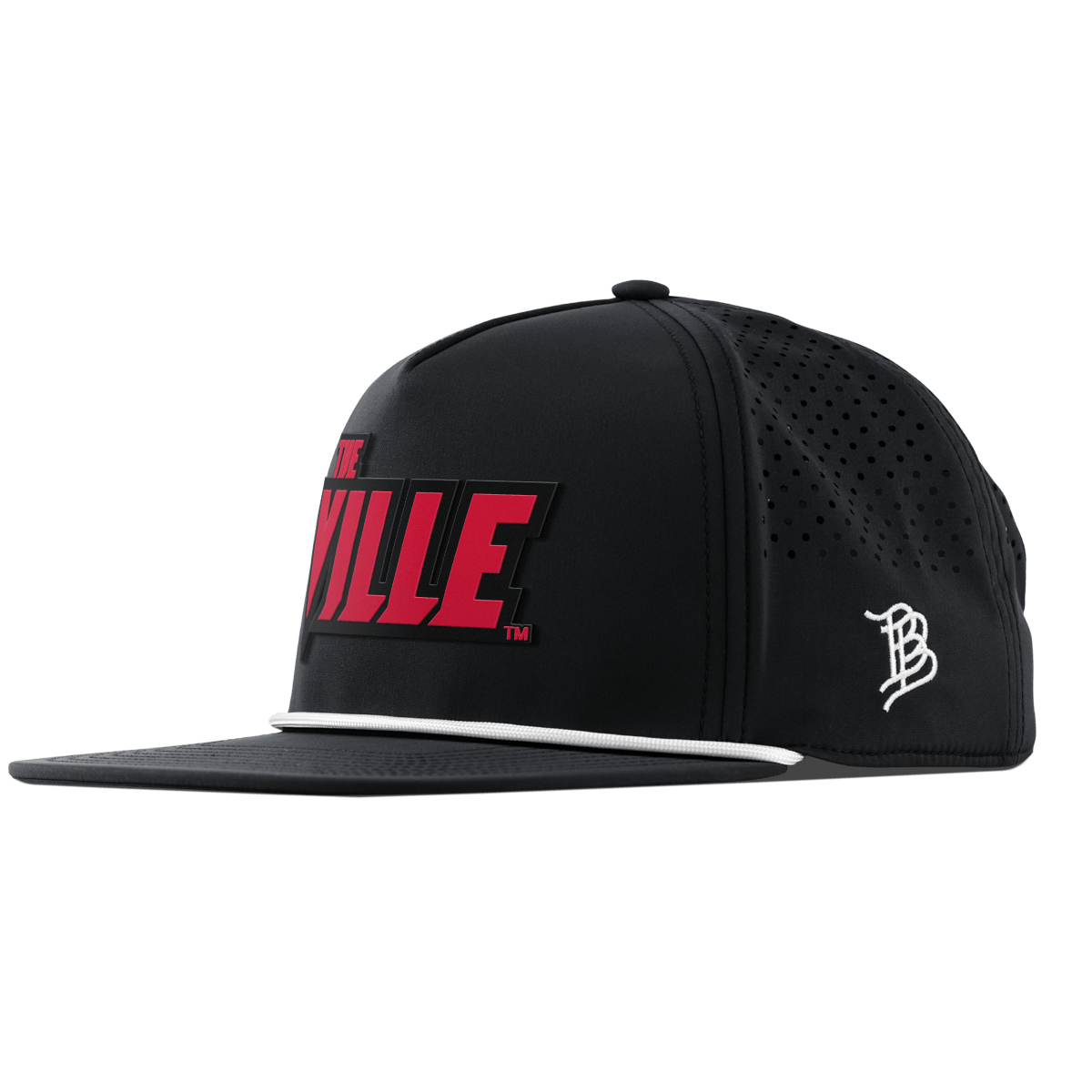 University of Louisville "The Ville Block" Flat 5 Panel Rope Black