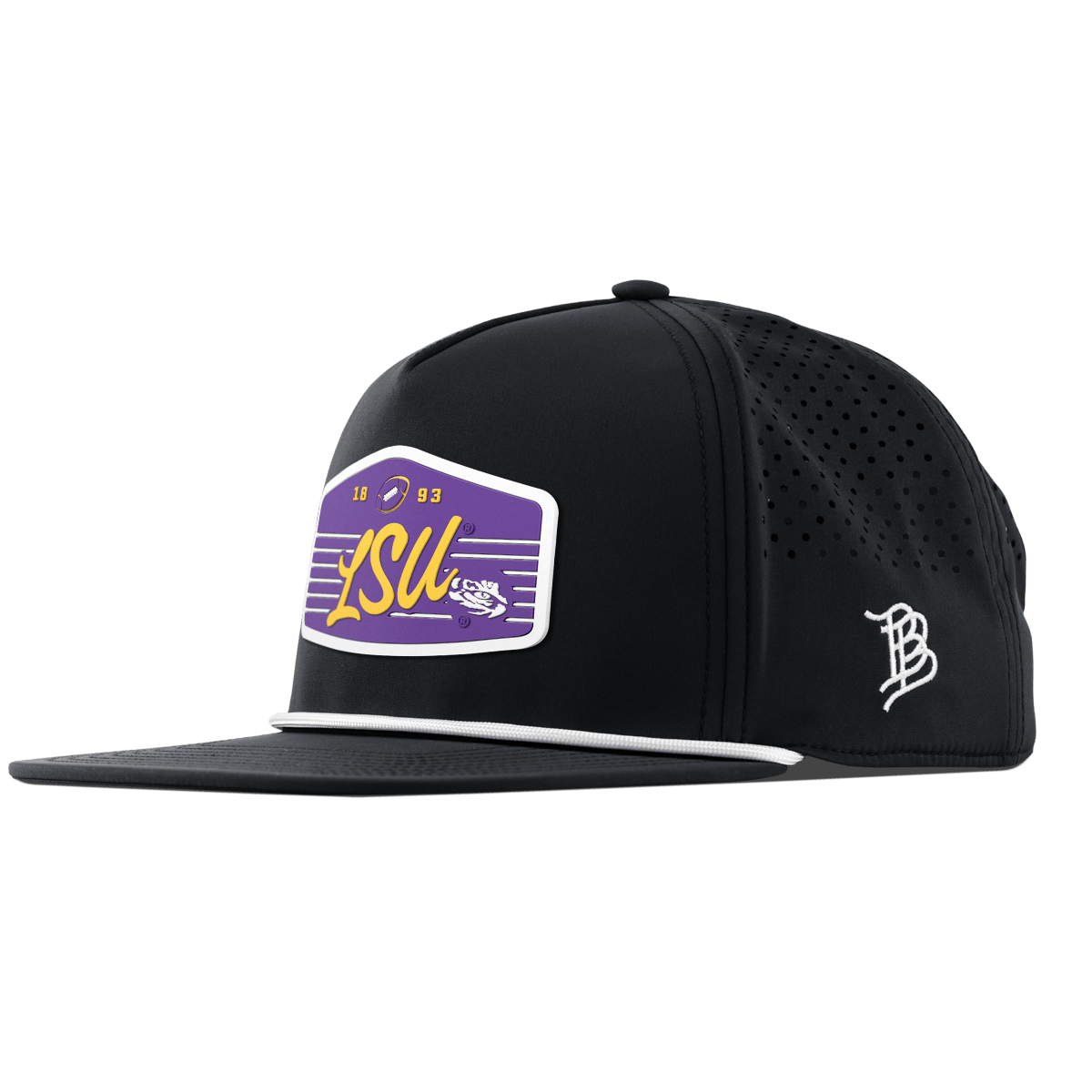 Louisiana State University "Tigers Football" Flat 5 Panel Rope Black