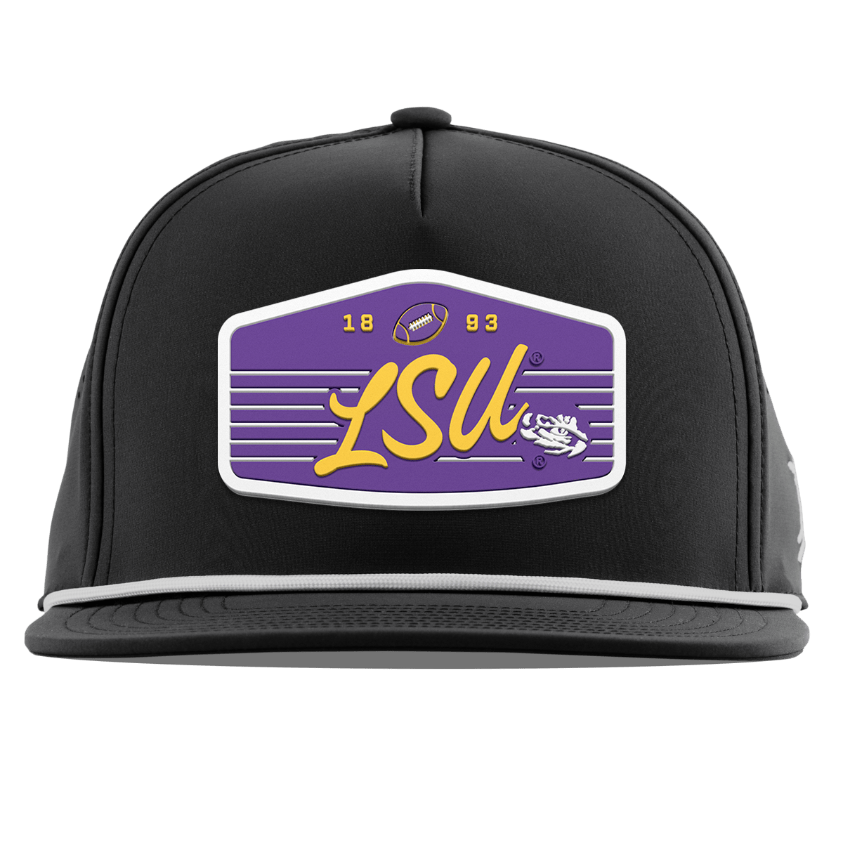 Louisiana State University "Tigers Football" Flat 5 Panel Rope Black