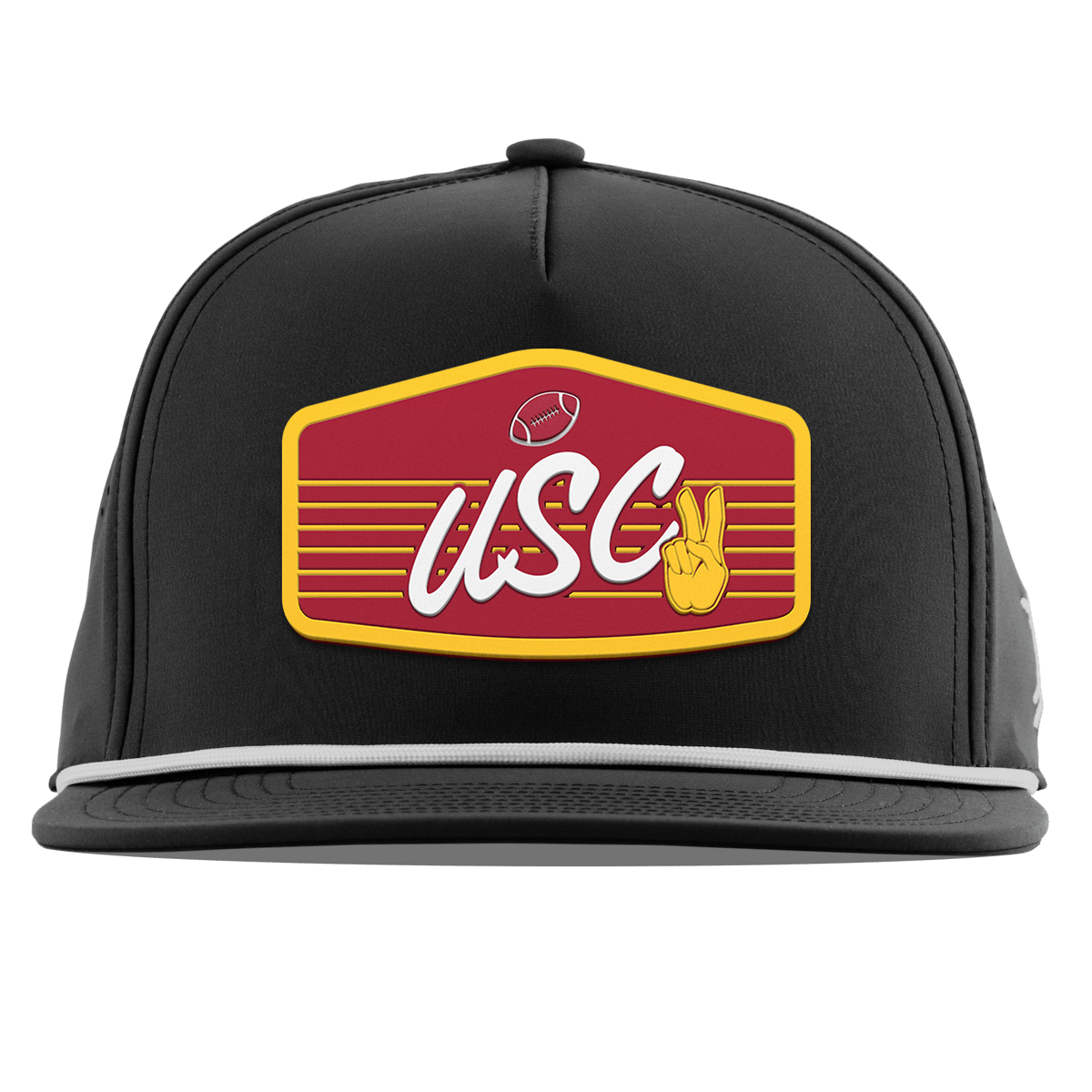 University of Southern California "Trojans Football" Flat 5 Panel Rope Black