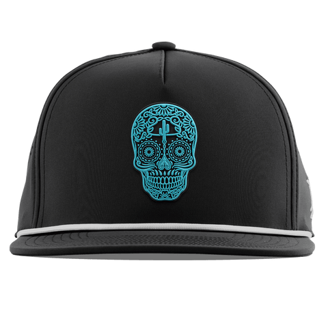 Turquoise Skull PVC Flat 5 Panel Rope Black