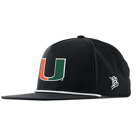 University of Miami "Miami Team Logo" Flat 5 Panel Rope Black