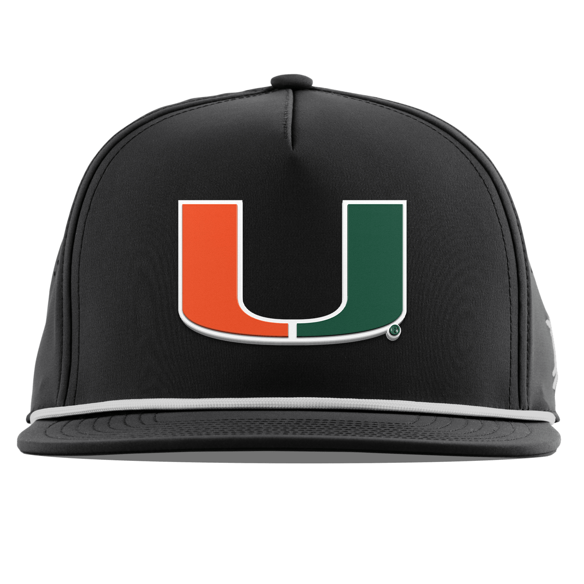 University of Miami "Miami Team Logo" Flat 5 Panel Rope Black