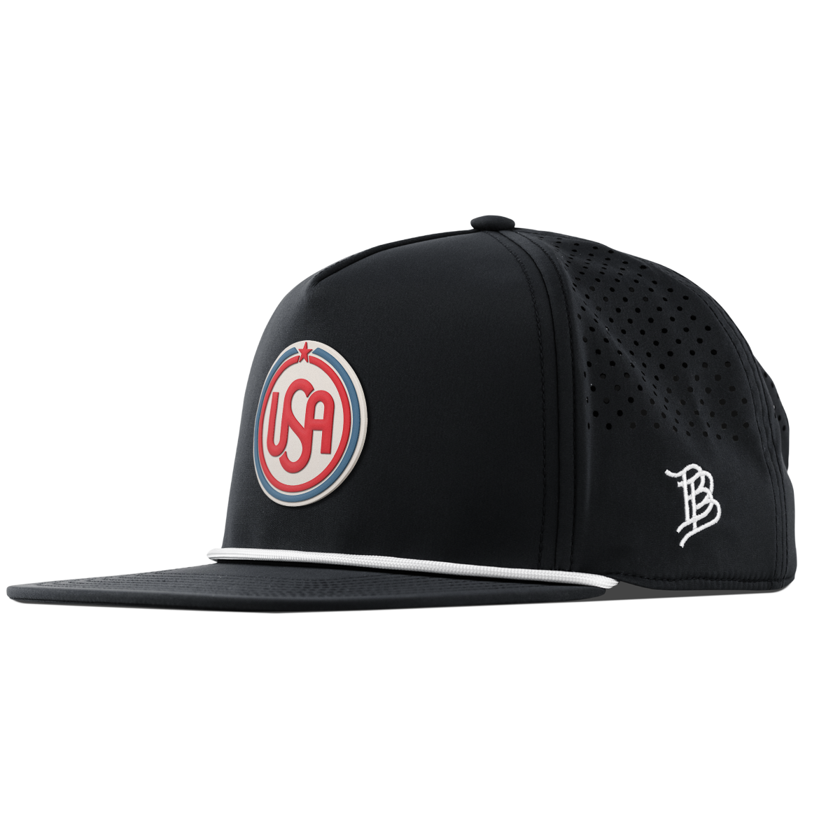 USA Icon Flat 5 Panel Rope Black