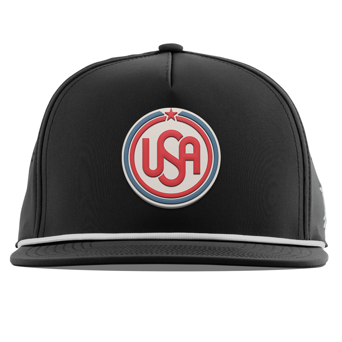 USA Icon Flat 5 Panel Rope Black