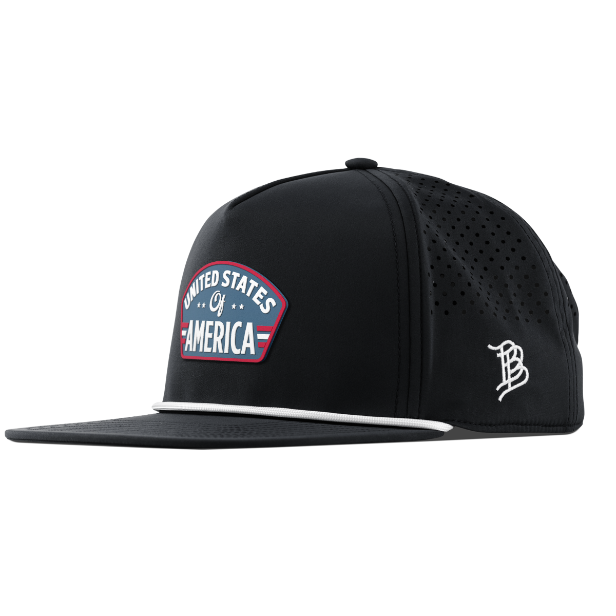 United States of America Badge Flat 5 Panel Rope Black