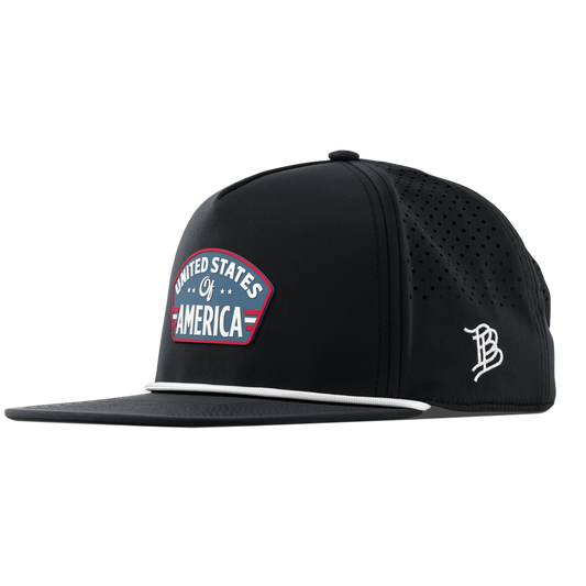 United States of America Badge Flat 5 Panel Rope Black