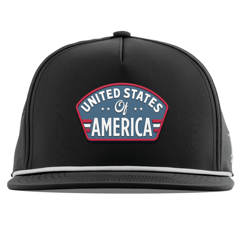 United States of America Badge Flat 5 Panel Rope Black