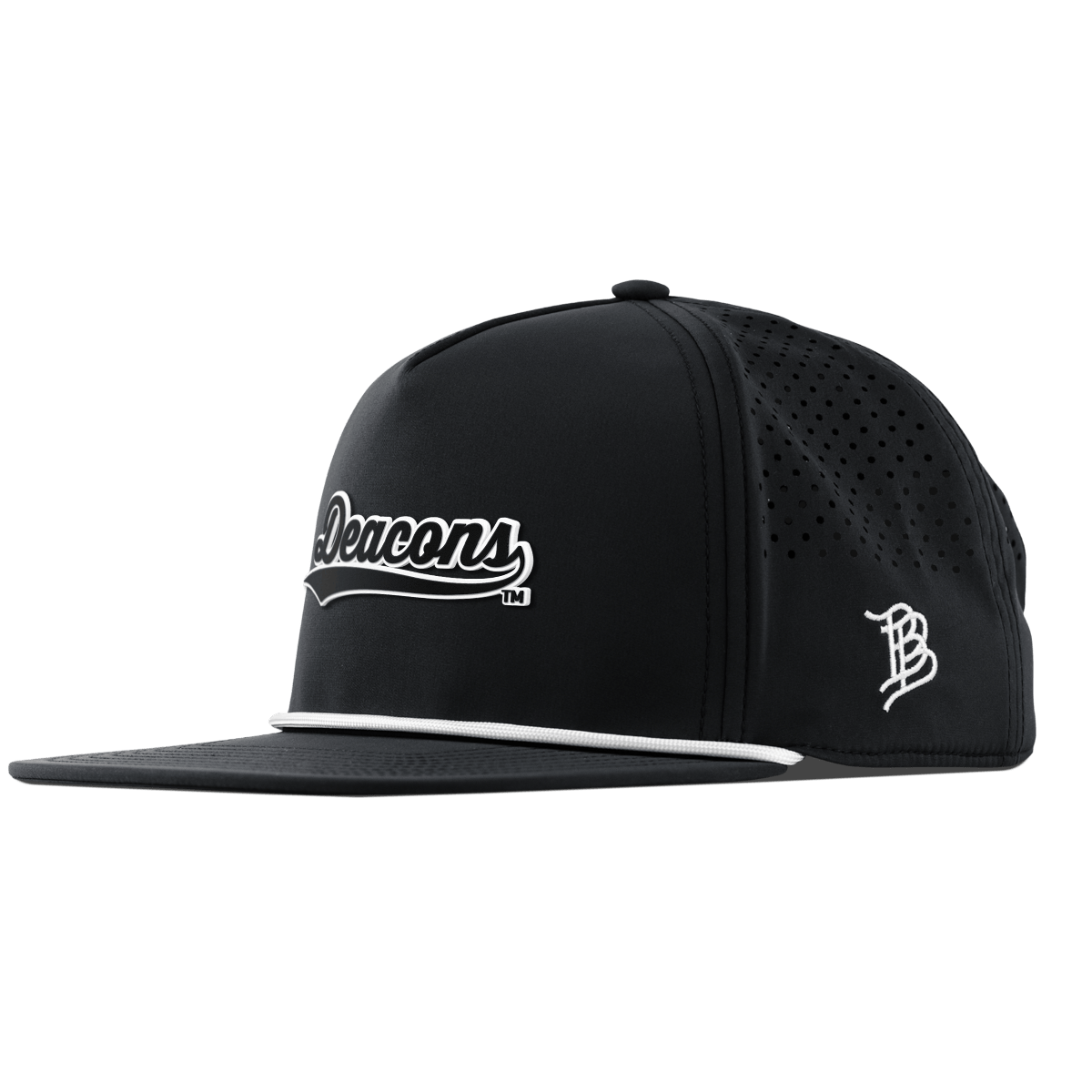 Wake Forest University "Vintage Deacons Script" Flat 5 Panel Rope Black