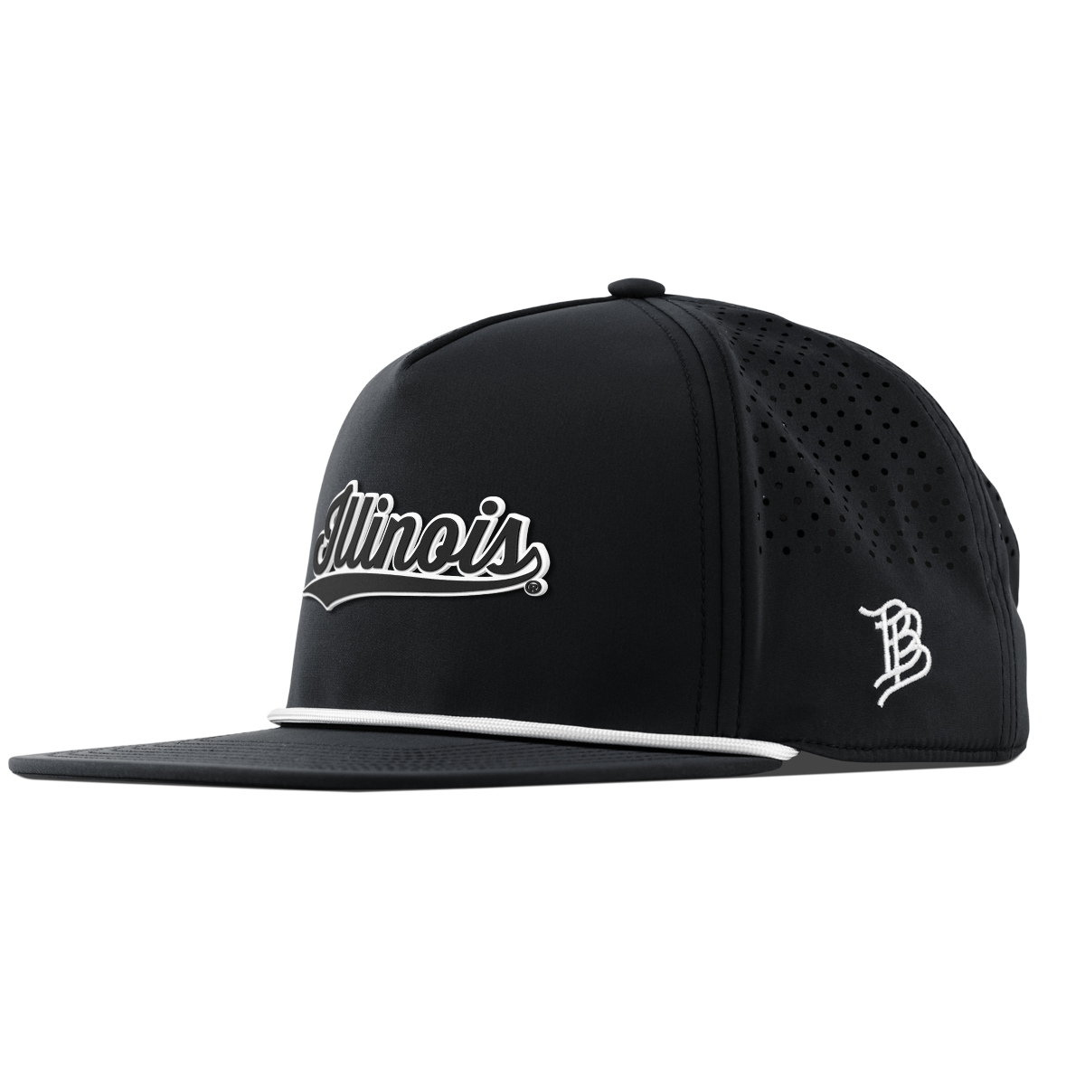 University of Illinois "Vintage Illinois Script" Flat 5 Panel Rope Black