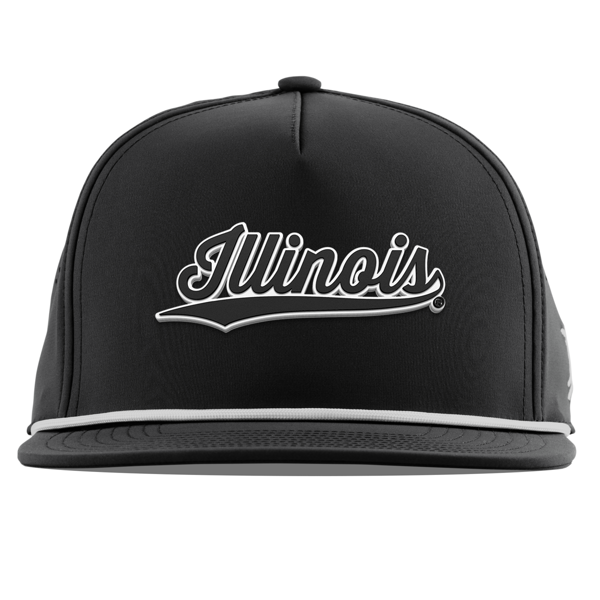 University of Illinois "Vintage Illinois Script" Flat 5 Panel Rope Black