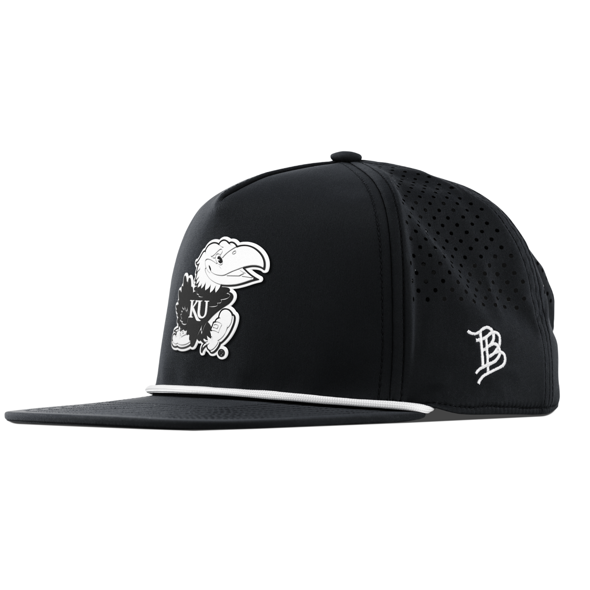 University of Kansas "Vintage Jayhawk" Flat 5 Panel Rope Black
