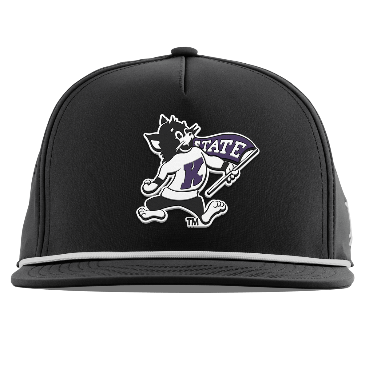Kansas State University "Vintage Kansas State Wildcat" Flat 5 Panel Rope Black