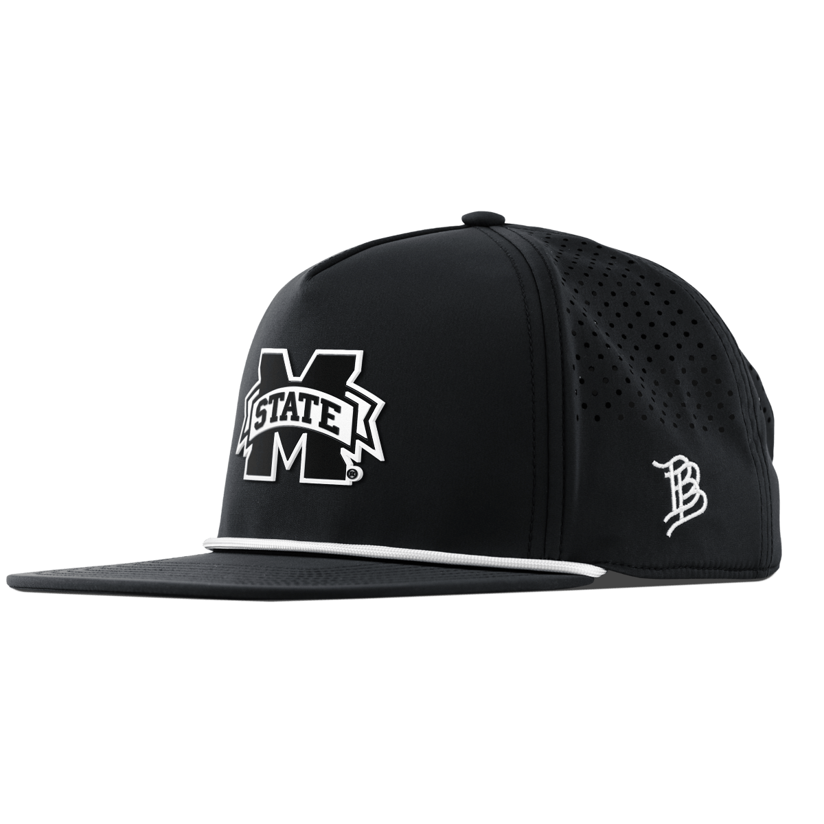 Mississippi State University "Vintage Miss State Team Logo" Flat 5 Panel Rope Black